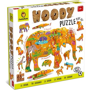 

Ludattica Woody Savana, dřevěné puzzle, 48 dílků