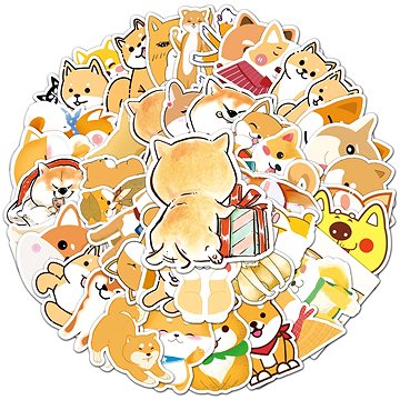 

ANNAM Samolepky Shiba inu 50 ks - odlišné samolepky