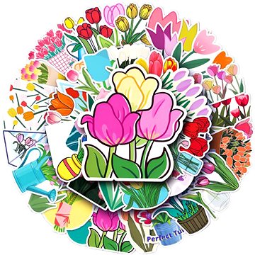 

ANNAM Samolepky Tulipány 50 ks - odlišné samolepky