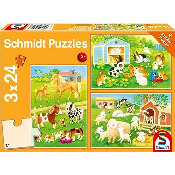 

SCHMIDT Puzzle Přátelé ze statku 3 × 24 dílků