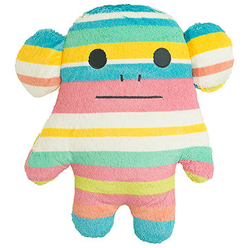 SCANquilt plyšák FRIEND - CRAFTHOLIC Loris JR pruhy zelenožlutá