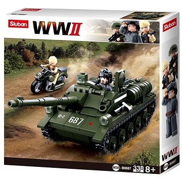 

Sluban WWII M38-B0687 Sovětské samohybné dělo SU-85 - Stíhač tanků