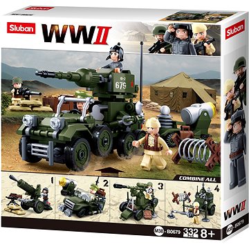 

Sluban WWII M38-B0679 4v1 Sovětský dělostřelecký tahač