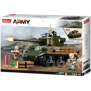 

Sluban WWII M38-B1110 M4A3 (76W) Americký střední tank 2v1