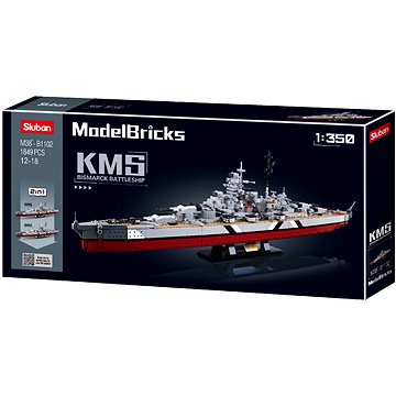 

Sluban Model Bricks M38-B1102 Bitevní loď Bismarck 2v1 1:350