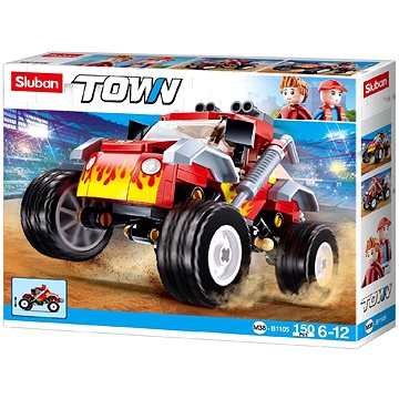 

Sluban Town M38-B1105 Červený závodní vůz na Offroad trial