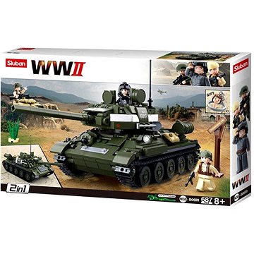 

Sluban WWII M38-B0689 Sovětský tank T-34 nebo T85 – 2v1