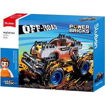 

Sluban Power Bricks M38-B1162 Natahovací Stříbrný ohnivák Off-road Monster