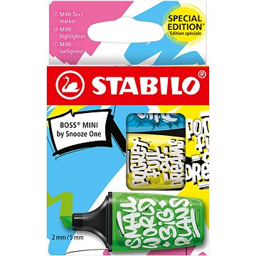 STABILO BOSS MINI by Snooze One - 3 ks sada - modrá, žlutá, zelená