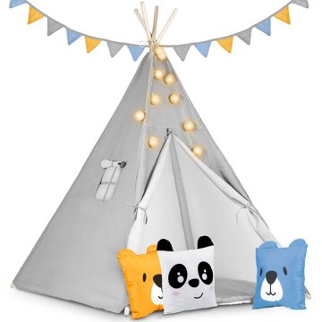 

Nukido Dětský stan Tepee se světlem - šedý, 740030