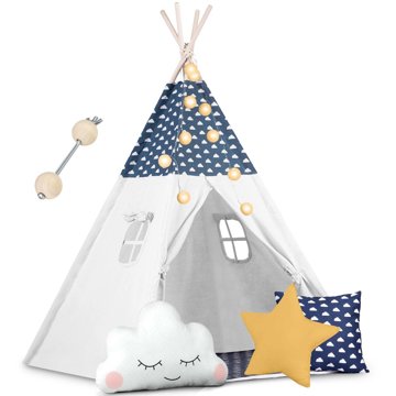 

Nukido Dětský stan Tepee se světly - tmavě modrý
