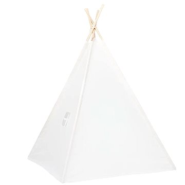 

Dětské týpí s úložnou taškou peachskin PE bílé 120x120x150 cm