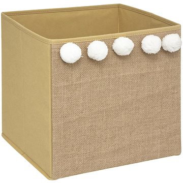 

Atmosphera for Kids Úložný box na hračky juta s bambulemi
