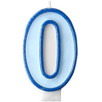 

PARTYDECO Narozeninová svíčka 0, modrá, 7 cm