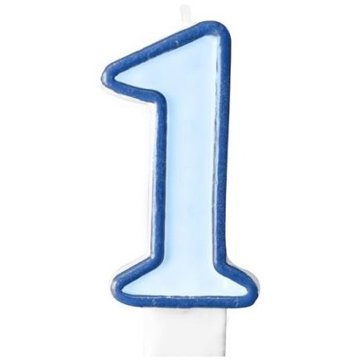 

PARTYDECO Narozeninová svíčka 1, modrá, 7 cm