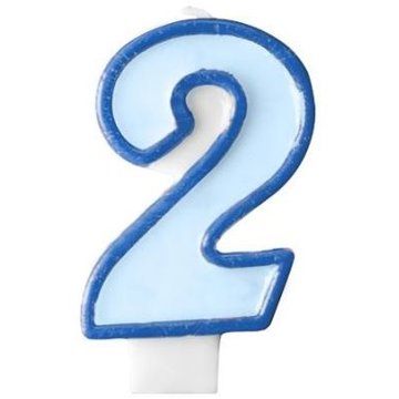 

PARTYDECO Narozeninová svíčka 2, modrá, 7 cm