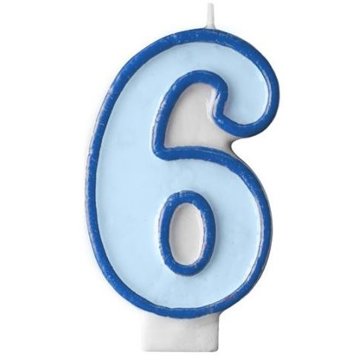 

PARTYDECO Narozeninová svíčka 6, modrá, 7 cm