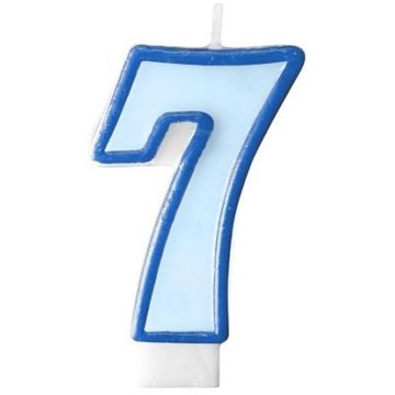 

PARTYDECO Narozeninová svíčka 7, modrá, 7 cm