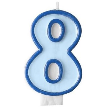 

PARTYDECO Narozeninová svíčka 8, modrá, 7 cm