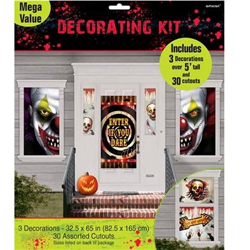 Sada klaun krvavé dekorace halloween 33 ks