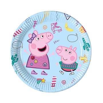 Papírové talíře prasátko Pepina - Peppa Pig, 23 cm, 8 ks
