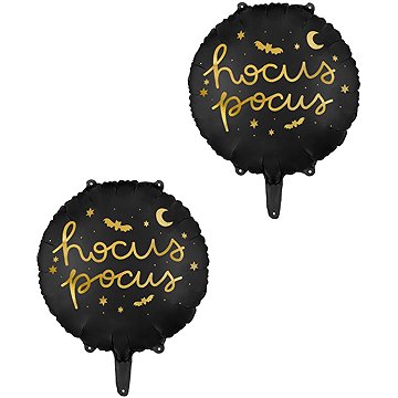 PARTYDECO Foliový balónek Hocus pocus, černý, 2 ks