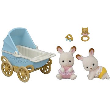 

Sylvanian families Dvojčata Chocolate králíků s kočárkem