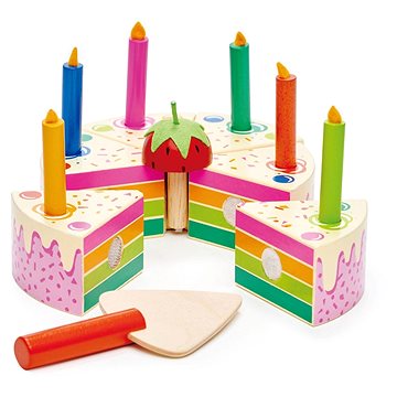 

Tender Leaf Dřevěný duhový dort na krájení Rainbow Birthday Cake