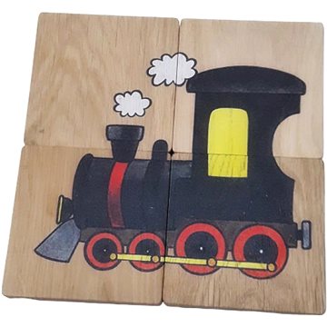 

T-Wood puzzle mašinka/sněhulák - 4 dílky