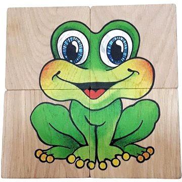 

T-Wood puzzle žába/mrak - 4 dílky