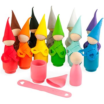 

Ulanik Montessori Peg Dolls with Scarfs and Cups