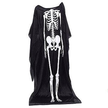 Verk Plášť s kostrou COCO, Halloween 90 cm, černobílá