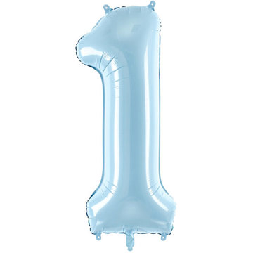 

vybavsenaparty Fóliová číslice baby blue '1' - 86 cm