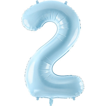 

vybavsenaparty Fóliová číslice baby blue '2' - 86 cm