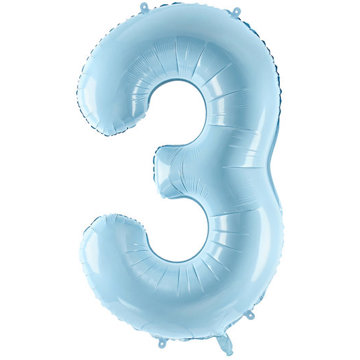 

vybavsenaparty Fóliová číslice baby blue '3' - 86 cm