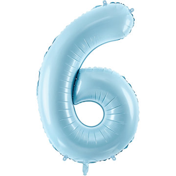 

vybavsenaparty Fóliová číslice baby blue '6' - 86 cm