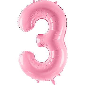 

vybavsenaparty Fóliová číslice baby pink '3' - 86 cm