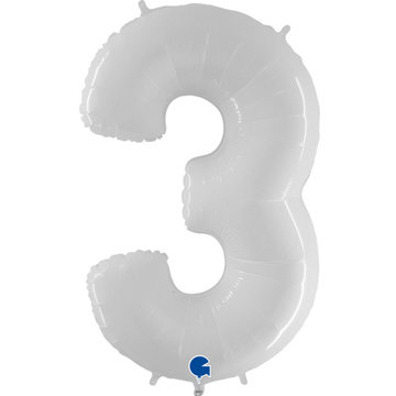 

vybavsenaparty Fóliová číslice bílá '3' - 102 cm