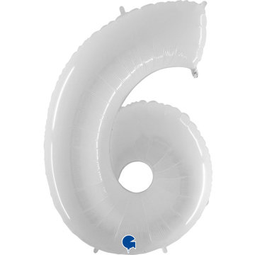

vybavsenaparty Fóliová číslice bílá '6' - 102 cm
