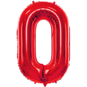 

vybavsenaparty Fóliová číslice červená '0' - 86 cm