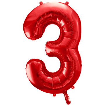

vybavsenaparty Fóliová číslice červená '3' - 86 cm