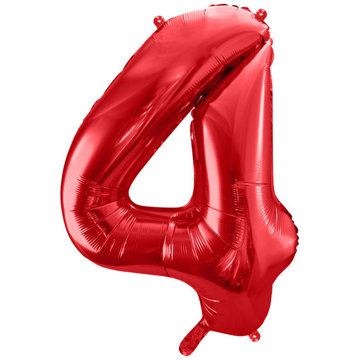 

vybavsenaparty Fóliová číslice červená '4' - 86 cm