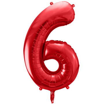 

vybavsenaparty Fóliová číslice červená '6' - 86 cm
