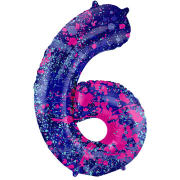 

vybavsenaparty Fóliová číslice Paint Splash '6' - 86 cm
