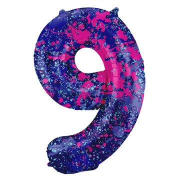 

vybavsenaparty Fóliová číslice Paint Splash '9' - 86 cm