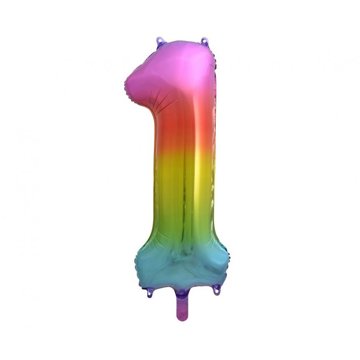 

vybavsenaparty Fóliová číslice rainbow '1' - 85 cm