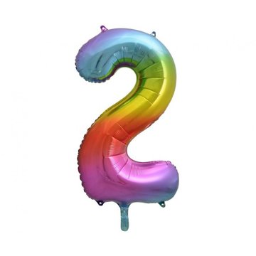 

vybavsenaparty Fóliová číslice rainbow '2' - 85 cm