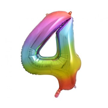 

vybavsenaparty Fóliová číslice rainbow '4' - 85 cm