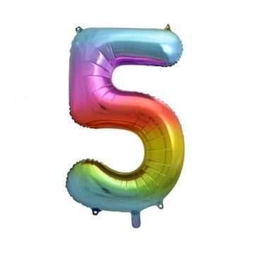 

vybavsenaparty Fóliová číslice rainbow '5' - 85 cm
