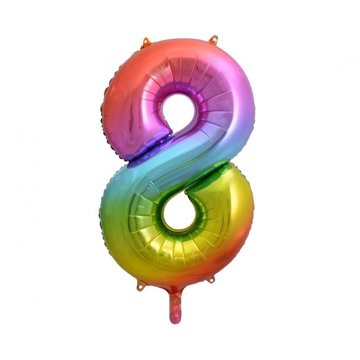 

vybavsenaparty Fóliová číslice rainbow '8' - 85 cm
